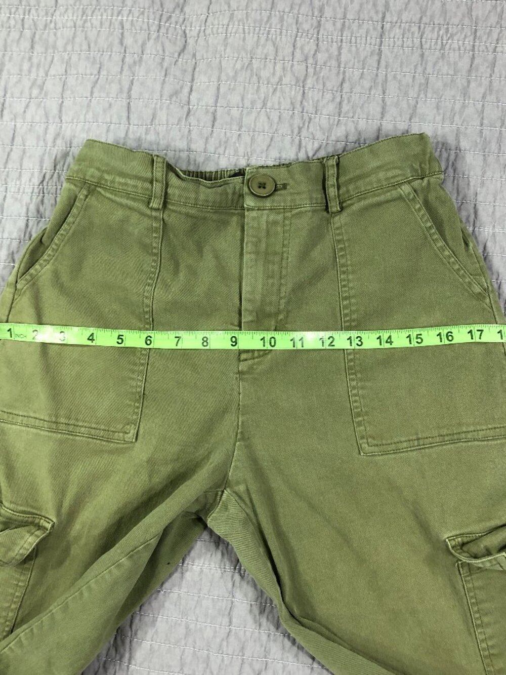 4/$15 Lepunuo Pants Women Medium Olive Green Cargo Utility Army Full Leg - Picture 9 of 16